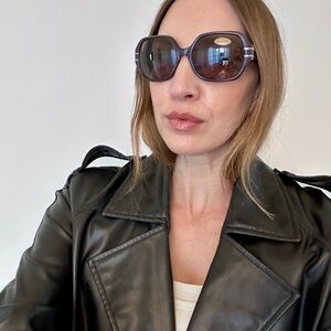 Authentic Chloé Oversized Sunglasses – Geometric Purple Frames